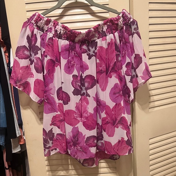 RACHEL Rachel Roy Pink Floral Off-Shoulder Blouse - Picture 8 of 8